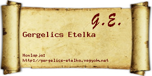 Gergelics Etelka névjegykártya